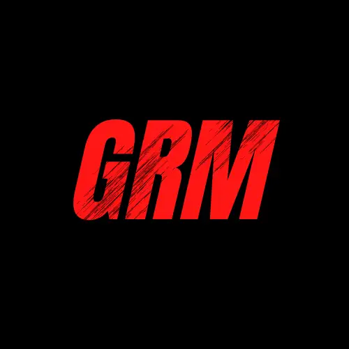 logo for Grim Rider Magazine, red lettering on black background for kutte kulture ltd